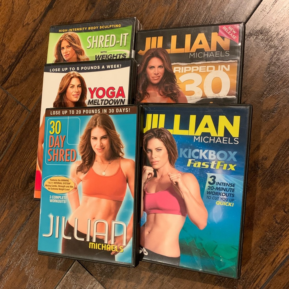 Set of 5 Jillian Michaels home fitness DVD’s